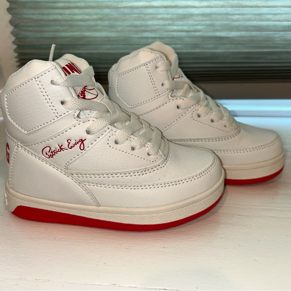 Patrick Ewing Athletics Kids Shoes 33 HI Rebound White/Red Size US 11